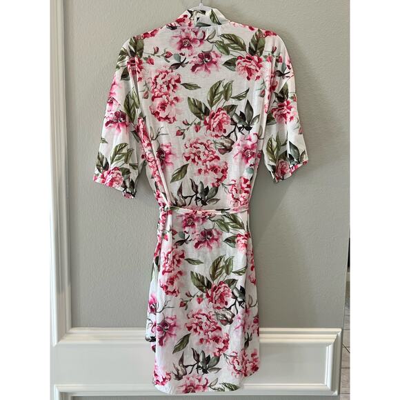 Show Me Your Mumu Floral Robe One Size Floral Pink Green White Women's - Picture 3 of 4